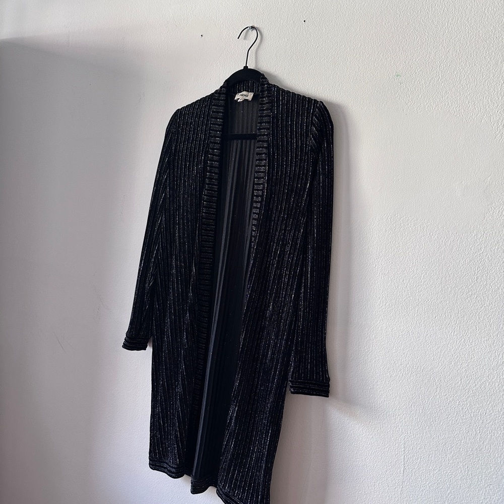 L'AGENCE Black Cardigan with Silver Accents